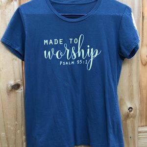 Very soft “Made to Worship” Bible verse t-shirt